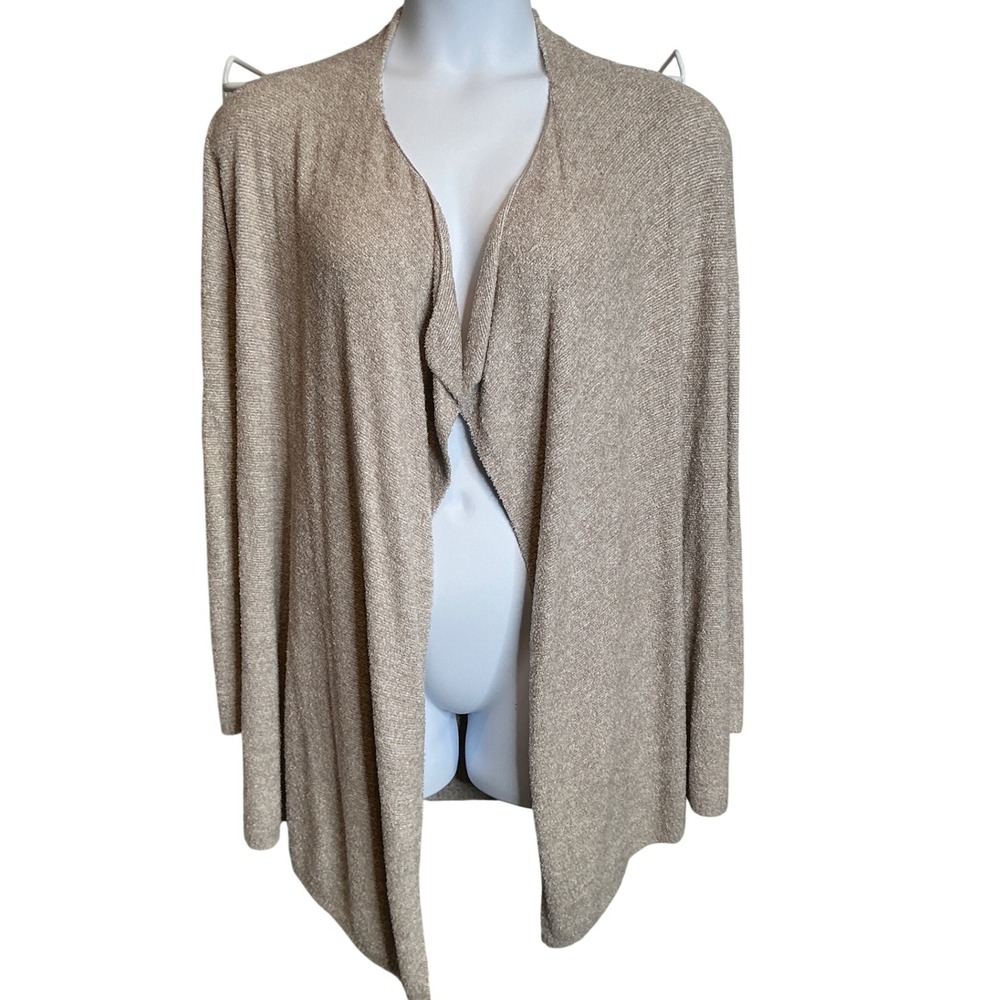 Barefoot‎ Dreams CozyChic Lite Womens Cardigan XXS/XS Tan Open Front Plush